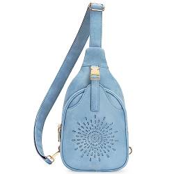 APHISON Bauchtasche Damen Stylisch, Crossbody Bag Damen Leder, Schultertasche Damen, Sling Dag Damen, Klein Umhängetasche Damen, Handytasche zum Umhängen, Blau von APHISON