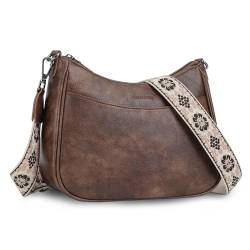 APHISON Handytasche zum Umhängen, PU Leder Crossbody Bag Damen Breiter Gurt, Umhängetasche Klein von APHISON