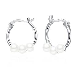 APLOMB Perlen Ohrringe 925er Sterling Silber Perlen Ohrringe Hypoallergen Perlen Ohrringe Edle Schmuck für Frauen von APLOMB