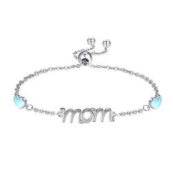 APLOMB Silber Armband Damen 925 Mondstein Armband Silber Mit Herz Armkette Damen Mutter Geschenke Für Frauen von APLOMB