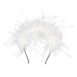 APLVFFZH Luxuriöses Feder Haarband für Elegante Damen, Festlicher Kopfschmuck, Weiß von APLVFFZH