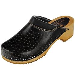 APREGGIO Clogs Damen 37 Größe Schwarz – Orthopädische Hausschuhe Damen – Praktisch Damen Clogs Holz - Bequeme Schuhe Damen – Gartenclogs Damen von APREGGIO