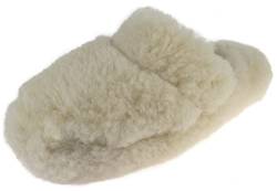 APREGGIO Hausschuhe für Herren und Damen | Unisex Slippers Weiche Wollhausschuhe aus 100% Wolle | Warme Hüttenschuhe für den Winter | Pantoffeln | Weiß 39/40 EU von APREGGIO