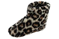 APREGGIO Winter Hausschuhe Unisex – Warme Wolle Pantoffeln mit Rutschfester Ledersohle – Stil für Damen und Herren - Warme Pantoffeln - Leopard Größe 39 von APREGGIO