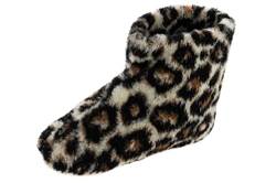 APREGGIO Winter Hausschuhe Unisex – Warme Wolle Pantoffeln mit Rutschfester Ledersohle – Stil für Damen und Herren - Warme Pantoffeln - Leopard Größe 45 von APREGGIO