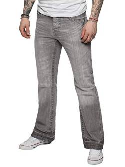 APT Herren Designer Basic Bootcut Flared Wide Leg Blue Denim Jeans – Range of Waist, grau, 32 W/30 L von APT