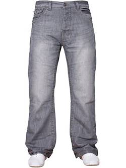 APT Herren einfach blau Bootcut weites Bein ausgestellt Works Freizeit Jeans Große Größen in 3 Farben erhältlich - grau, 30W x 34L von APT