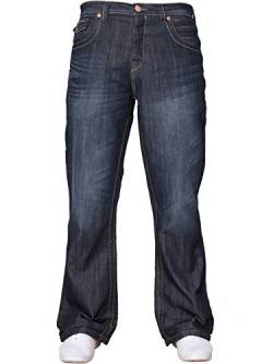 NEU Herren Designer einfach Bootcut ausgestellt weites Bein blau Jeans alle Hüfte Größen - dunkel waschung, 30W x 30L von APT