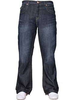 NEU Herren Designer einfach Bootcut ausgestellt weites Bein blau Jeans alle Hüfte Größen - dunkel waschung, 44 W X 32L von APT