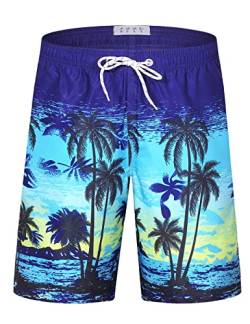 APTRO Badehose Herren Freizeit Short Urlaub Short Badeshorts Schnelltrocknend Bunte Palme 2005 5XL von APTRO