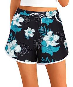 APTRO Damen Badeshorts Badehose Strand Wassersport Shorts Boardshorts UV Schutz Sommer Sport Gym Shorts Blumen WS253 XL von APTRO