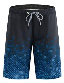 APTRO Herren Badehose Lang Badeshorts Schnelltrocknend Boardshorts Freizeit Short Blau MK3308 4XL von APTRO