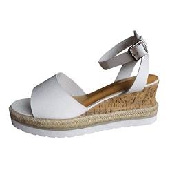 AQ899 Wedges Sandals Women with Straps Metal buckle Open Toe Outdoor Slippers Retro Roman Shoes von AQ899