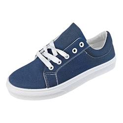 Ladies Canvas Lace Up Shoes Flat Bottom Women Casual Solid Color Sports Shoes with Soft Rubber Size 36-41 von AQ899