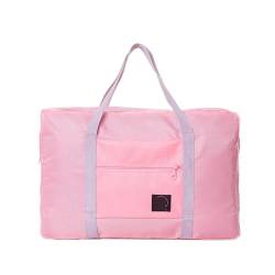 AQQWWER Damen Sporttasche Faltbare Reisetasche Nylon Reisetaschen Handgepäck für Männer Frauen nTravel Duffle Bags Tote Large Handbags Duffel (Color : Pink) von AQQWWER