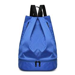 AQQWWER Damen Sporttasche Fitness-Rucksack für Männer und Frauen, wasserdicht, tragbar, mit großer Kapazität, Fitness-Reisetasche, Outdoor-Schwimmen, Training, Yoga-Duffle-Taschen (Color : Blue) von AQQWWER