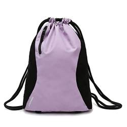 AQQWWER Damen Sporttasche Fitness Yoga Tasche mit Schuhtasche Sport Kordelzug Rucksack Gym Training Aufbewahrung Nylon Handtasche für Männer Frauen (Color : Purple) von AQQWWER