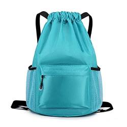 AQQWWER Damen Sporttasche Outdoor-Sportrucksack mit KordelzugSporttasche für Mann wasserdichte Kleidung Aufbewahrungstasche Frauen Fitnes (Color : Blue) von AQQWWER