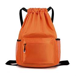 AQQWWER Damen Sporttasche Outdoor-Sportrucksack mit KordelzugSporttasche für Mann wasserdichte Kleidung Aufbewahrungstasche Frauen Fitnes (Color : Orange) von AQQWWER