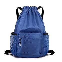 AQQWWER Damen Sporttasche Outdoor-Sportrucksack mit KordelzugSporttasche für Mann wasserdichte Kleidung Aufbewahrungstasche Frauen Fitnes (Color : Sapphire) von AQQWWER