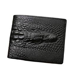 AQQWWER Geldbörsen für Damen Crocodile Skin Wallet Men Genuine Leather Small Zipper Short Men Wallets Credit Card Holders Coin Pocket Purse Alligator von AQQWWER
