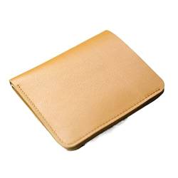 AQQWWER Geldbörsen für Damen Genuine Leather Young Men small Wallet Card Holder Luxury Designer Short Standard Wallets Casual Slim Money Bag Minimalist Purse (Color : Yellow) von AQQWWER