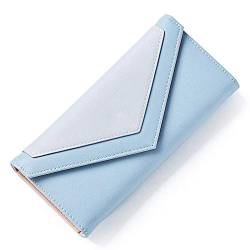 AQQWWER Geldbörsen für Damen Hülle Brieftasche Frauen Marke Weibliche Brieftasche Kartenhalter Telefon Münze Tasche Damen Geldbörse (Color : Blue) von AQQWWER