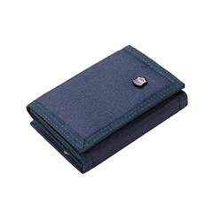 AQQWWER Geldbörsen für Damen Men 3-fold Coin Purse Solid Color Canvas Wallet with Card Pack (Color : Blue) von AQQWWER