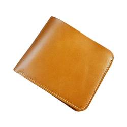AQQWWER Geldbörsen für Damen Mens Wallet Leather Genuine Portfolio Wallet Male Bifold Minimalist Wallet Unisex (Color : Orange) von AQQWWER
