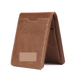 AQQWWER Geldbörsen für Damen Slim Leather Credit Card Holder Bifold Front Pocket Wallet with Blocking Business Card Holder Genuine Leather (Color : Bruin) von AQQWWER