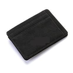 AQQWWER Geldbörsen für Damen Ultra Thin Mini Wallet Men Small Wallet Business Leather Magic Wallets Coin Purse Credit Card Holder Wallets (Color : Black) von AQQWWER