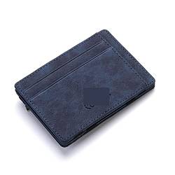 AQQWWER Geldbörsen für Damen Ultra Thin Mini Wallet Men Small Wallet Business Leather Magic Wallets Coin Purse Credit Card Holder Wallets (Color : Blue) von AQQWWER