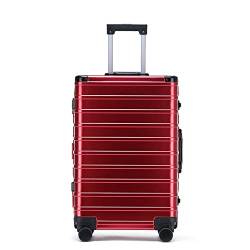 AQQWWER Gepäckset Aluminum Magnesium Alloy Suitcase Business Luggage Trolley Case for Travelling, Roller Luggage,Password (Color : Red, Size : 20") von AQQWWER