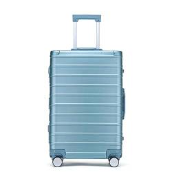 AQQWWER Gepäckset Aluminum Magnesium Alloy Suitcase Business Luggage Trolley Case for Travelling, Roller Luggage,Password (Color : Sky Blue, Size : 20") von AQQWWER