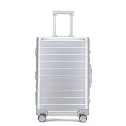 AQQWWER Gepäckset Aluminum Magnesium Alloy Suitcase Business Luggage Trolley Case for Travelling, Roller Luggage,Password (Color : Sliver, Size : 20") von AQQWWER