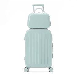 AQQWWER Gepäckset Business Trip Luggage Suitcase Lightweight Trolley Case Universal Wheel Male and Female Student Password Box (Color : Blue, Size : 20") von AQQWWER