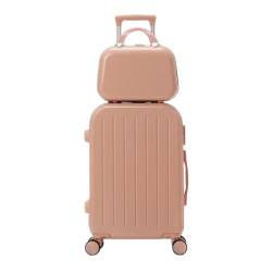AQQWWER Gepäckset Business Trip Luggage Suitcase Lightweight Trolley Case Universal Wheel Male and Female Student Password Box (Color : Pink, Size : 20") von AQQWWER