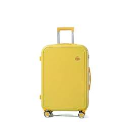 AQQWWER Gepäckset Carry On Luggage,travel Suitcase On Wheels,Luggage Set,Girl Women Trolley Luggage Bag,Rolling Luggage Case (Color : Yellow, Size : 24") von AQQWWER