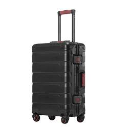 AQQWWER Gepäckset Large-Capacity Suitcase Sleek Trolley Case Spinner Rolling Luggage Universal Wheel Password Bag (Color : Black, Size : 20") von AQQWWER