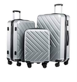AQQWWER Gepäckset Travel Suitcase On Wheels,Trolley Luggage Sets,Carry On Luggage,Suitcase Set,Cabin Rolling Luggage (Color : Black, Size : 24") von AQQWWER
