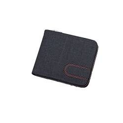 AQQWWER Herren Geldbörse Canvas Wallet Men Short Men's Wallet Zipper Business Card Holder Wallet Case Premium Coin Purse Card Holder (Color : Black) von AQQWWER