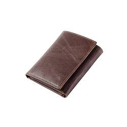 AQQWWER Herren Geldbörse Männer Geldbörse Vintage Echtes Leder Trifold Brieftaschen und Geldbörsen Kurzer Design Kreditkartenhalter Münzbörse (Color : B) von AQQWWER