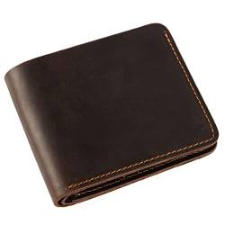 AQQWWER Herren Geldbörse Minimalist 100% Genuine Leather Wallet Men Vertical Horizontal Wallet Leather for Men von AQQWWER