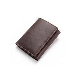 AQQWWER Herren Geldbörse Vintage Echtes Leder Brieftasche Männer Trifold Brieftaschen mit Münztasche mit Trifold Design Kreditkarteninhaber Geldbörse (Color : Black) von AQQWWER