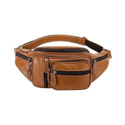 AQQWWER Hüfttasche Genuine Leather Chest Pack Outdoor Sports Crossbody Bag Waterproof Waist Bag von AQQWWER