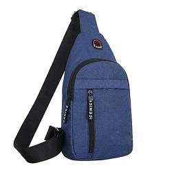 AQQWWER Hüfttasche Männer Frauen Nylon Taille Packungen Sling Bags Crossbody Outdoor Sport Schulter Brust Täglich Picknick Canvas Messenger Packtasche (Color : Blue) von AQQWWER