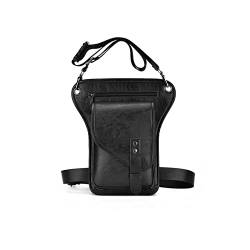 AQQWWER Hüfttasche Männer Taille Tasche Drop Beinbeutel Leder Multifunktionale Kleine Messenger Bag Mode Reisetasche for Männer (Color : Black) von AQQWWER