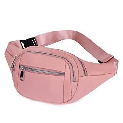 AQQWWER Hüfttasche Neue Fanny-Packung for Frauen Multi-Pocket-Tasche Taschen Mann Mode Bum Bag Reise Crossbody Brusttaschen Unisex Hüfttasche (Color : Pink) von AQQWWER