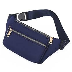 AQQWWER Hüfttasche New Women Waist Bag Zipper Chest Bag Outdoor Sports Crossbody Bag Casual Travel Belt Bag Pocket Money Pouch Bags (Color : Blue) von AQQWWER