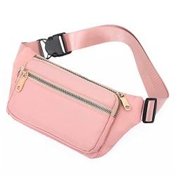 AQQWWER Hüfttasche New Women Waist Bag Zipper Chest Bag Outdoor Sports Crossbody Bag Casual Travel Belt Bag Pocket Money Pouch Bags (Color : Pink) von AQQWWER